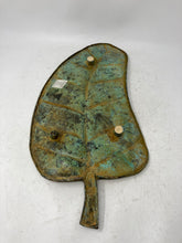 Load image into Gallery viewer, Green Leaf Shaped Centerpiece Collectible Footed Trinket Dish Tray