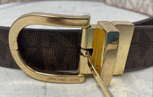 Load image into Gallery viewer, Michael Kors Mens Brown Signature Print Adjustable Buckle Dress Belt