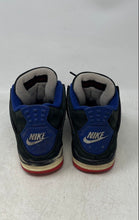 Load image into Gallery viewer, Nike Boys Air Jordan 4 Retro Black Red Blue Lace-Up Sneaker Shoes Size 4Y