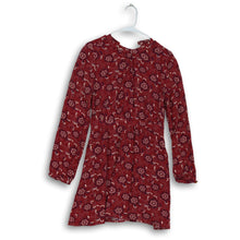 Load image into Gallery viewer, Forever 21 Womens Red Floral Long Sleeve Mock Neck Lined Mini Dress Size M