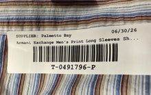 Load image into Gallery viewer, Armani Exchange Mens Multicolor Striped Long Sleeve Button-Up Shirt Size L