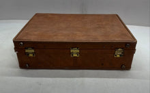 Load image into Gallery viewer, Vintage Hartmann Luggage Brown Leather Top Handle Lined Large Travel Suitcase