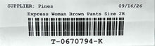 Load image into Gallery viewer, Express Womens Brown Mid-Rise Straight Leg Trouser Pants Size 2R