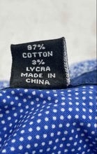 Load image into Gallery viewer, Versace 19-69 Mens Blue Polka Dot Stretch Long Sleeve Dress Shirt Size S/14-15.5