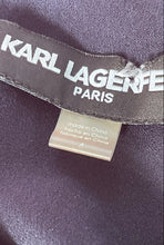 Load image into Gallery viewer, Karl Lagerfeld Womens Blue Short Sleeve Back Zip A-Line Dress Size 4