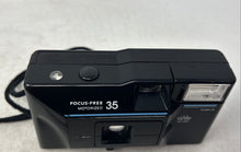 Load image into Gallery viewer, Sears Black Focus-Free Motorized 35mm Point And Shoot Film Camera Not Tested