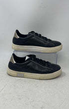 Load image into Gallery viewer, Armani Exchange Womens Black Leather Low Top Lace-Up Sneaker Shoes Size 7