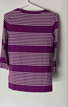 Load image into Gallery viewer, Tommy Hilfiger Womens Purple White Striped Blouse Top Size Small