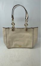 Load image into Gallery viewer, Aldo Womens White Leather Perforated Inner Pocket Double Strap Tote Purse