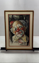 Load image into Gallery viewer, Vintage Sad Melancholic Clown Art Portrait Framed Signed Oil Painting On Board