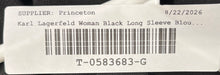 Load image into Gallery viewer, Karl Lagerfeld Womens Black Long Sleeve Crew Neck Blouse Top Size Large