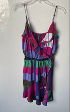 Load image into Gallery viewer, Express Womens Multicolor Colorblock Ruffle Sleeveless A-Line Dress Size S