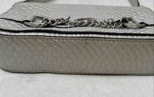 Load image into Gallery viewer, Guess Womens Silver Animal Print Small Flap Shoulder Handbag