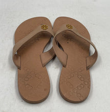 Load image into Gallery viewer, Authentic Tory Burch Womens Monroe Brown Leather Thong Sandals Size 6.5M Damaged