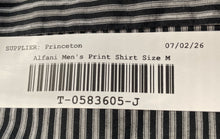 Load image into Gallery viewer, Alfani Mens Black White Striped Print Long Sleeve Collared Dress Shirt Size M