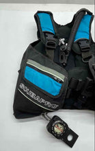 Load image into Gallery viewer, Scubapro Go Quick Cinch BCD Black Blue Buoyancy Compensator With Compass Size M