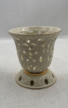 Load image into Gallery viewer, Lenox Beige Pierced Floral Design Handcrafted Decor Votive Tealight Candleholder