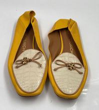 Load image into Gallery viewer, Authentic Tory Burch Womens Yellow Brown Flat Loafer Shoes Size 6.5 M Worn Soles