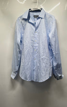 Load image into Gallery viewer, Bugatchi Mens Blue Check Shaped Fit Long Sleeve Button-Up Shirt Size Small