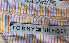 Load image into Gallery viewer, Tommy Hilfiger Womens Orange White Striped Print Cotton Button-Up Shirt Size 10