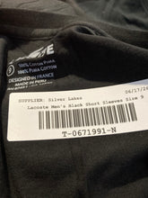 Load image into Gallery viewer, Lacoste Mens Black Pima Cotton V-Neck Short Sleeve Pullover T-Shirt Size 9