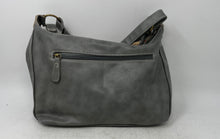 Load image into Gallery viewer, Stone Mountain Womens Gray Leather Inner Pocket Zipper Crossbody Handbag