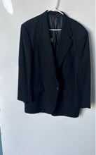 Load image into Gallery viewer, Stafford Executive Mens Black Pinstripe Long Sleeve One-Button Blazer No Size