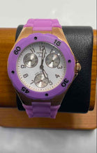 Load image into Gallery viewer, Authentic Invicta Women's Angel Rose Gold-Tone White Dial Purple Silicone Watch