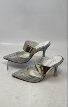 Load image into Gallery viewer, Beautiisoles Womens Gray White Pointed Toe Slip-On Mule Heels Size EUR 37