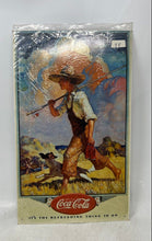 Load image into Gallery viewer, Coca-Cola It’s The Refreshing Thing To Do Boy Going Fishing Metal Tin Sign