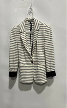 Load image into Gallery viewer, Express Womens White Striped Long Sleeve One-Button Blazer Size Small
