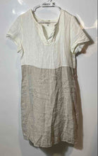 Load image into Gallery viewer, Lina Tomei Womens Brown And Beige Colorblock Short Sleeve Shift Dress Size S