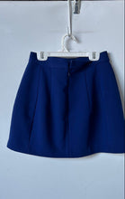 Load image into Gallery viewer, Zara Womens Blue Flat Front Elastic Waist Back Zip Short Mini Skirt Size XS