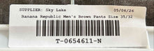 Load image into Gallery viewer, Banana Republic Mens Brown Cotton Straight Leg Dress Pants Size 35/32