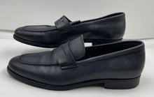Load image into Gallery viewer, Authentic Bruno Magli Mens Black Leather Penny Loafers Shoes Size 11 Damaged