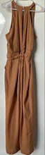 Load image into Gallery viewer, Lulus Womens Brown Got You On My Mind Surplice Neck One-Piece Jumpsuit Size L