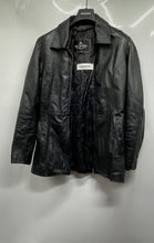 Load image into Gallery viewer, Oscar Piel Womens Black Leather Full-Zip Jacket Size Medium Missing Belt