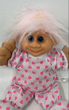 Load image into Gallery viewer, Fairy Tale Trolls Doll Pink Hearts Pajamas Soft Body H Y International 1992 Toy