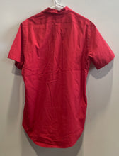 Load image into Gallery viewer, Ralph Lauren Mens Red Custom Fit Short Sleeve Button-Up Shirt Size Medium