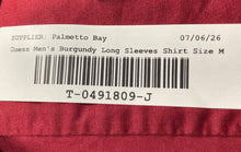 Load image into Gallery viewer, G By Guess Mens Burgundy Long Sleeve Front Pockets Button-Up Shirt Size M