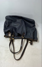 Load image into Gallery viewer, D&D Firenze Womens Dark Blue Leather Double Handle Shoulder Tote Bag