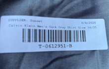 Load image into Gallery viewer, Calvin Klein Mens Dark Gray Long Sleeve Collared Dress Shirt Size 16.5 34/35