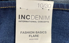 Load image into Gallery viewer, INC International Concepts Womens Blue High Rise Flared Jeans Sz 10/30 With Tags