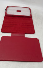 Load image into Gallery viewer, Red Leather Folding Folio Tablet Case With Bluetooth Keyboard Untested