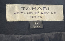 Load image into Gallery viewer, Tahari Womens Black Long Sleeve Round Neck Embellished Open Front Blazer Sz 12P