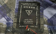 Load image into Gallery viewer, Guess Mens Blue Black Cotton Plaid Print Long Sleeve Button-Up Shirt Size S