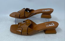 Load image into Gallery viewer, Emanuele Crasto Womens Brown Leather Slip-On Block Slide Sandals Size 38