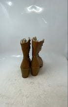 Load image into Gallery viewer, ZIGIsoho Womens Brown Round Toe Lace-Up Block Heel Ankle Booties Size 8