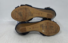 Load image into Gallery viewer, Giani Bernini Womens Navy Blue Leather Wedge Heel Ankle Strap Sandals Size 6M