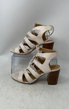 Load image into Gallery viewer, Coach Womens Larissa Beige Leather Open Toe Block Strappy Heels Size 7B